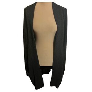 Old Navy Vintage Women's XXL Dark Charcoal Open-Front Sweater Jacket Pockets